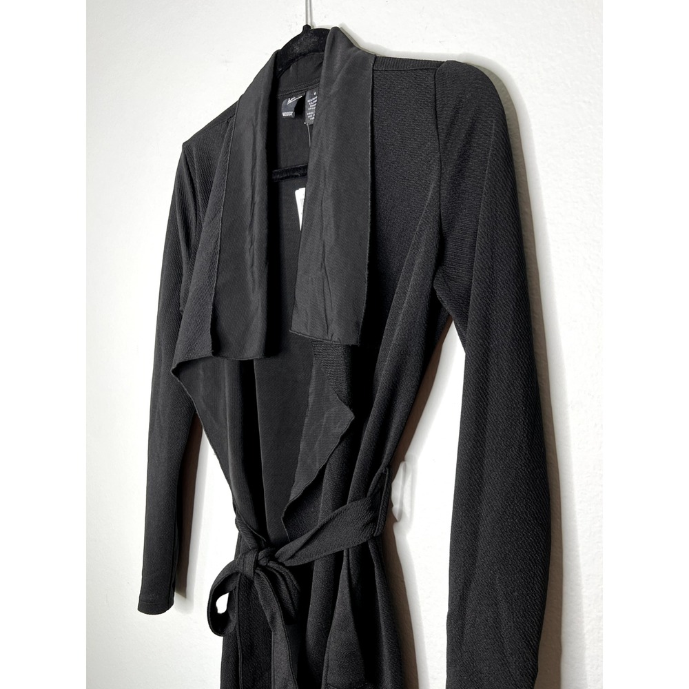 NWT Windsor's Women's Long Sleeve Waist‎ Belt Tie Jacket Solid Black Small - Picture 2 of 8
